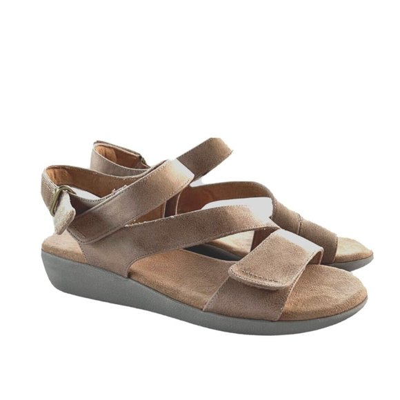 Easy Spirit Women's KAILYNNE2 Leather Open Toe Casual Flat Sandals, Tan, Size 8 - Picture 3 of 6